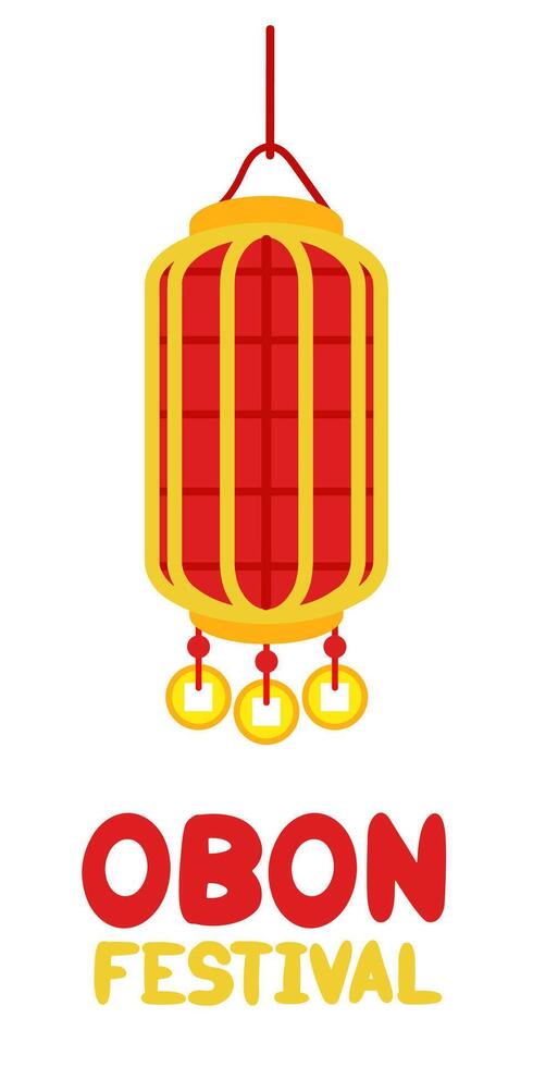 Obon Festival. Japanese lantern festival Obon on white. traditional summer festival. Day of the Dead in Japan August 13th to 15th. flashlight is a rounded rectangle. festival of meeting with relatives vector