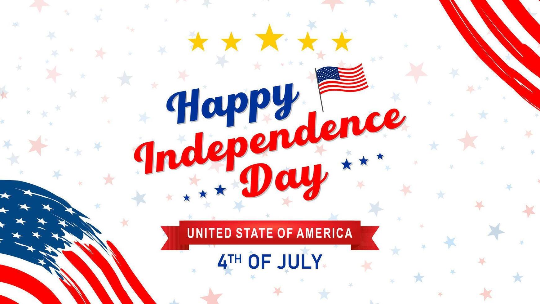 Fourth of July Independence Day of United States of America Banner Background illustration. Independence Day of United States of America 4th of July with American Flag design. similar design vector