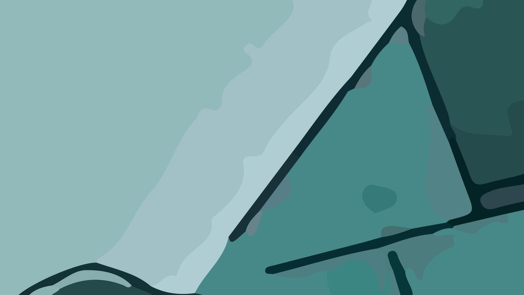 Aesthetic abstract composition with much unique combination of shapes and green colors vector