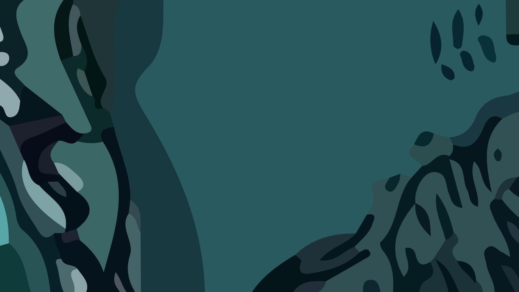 Aesthetic abstract composition with much unique combination of shapes and green colors vector