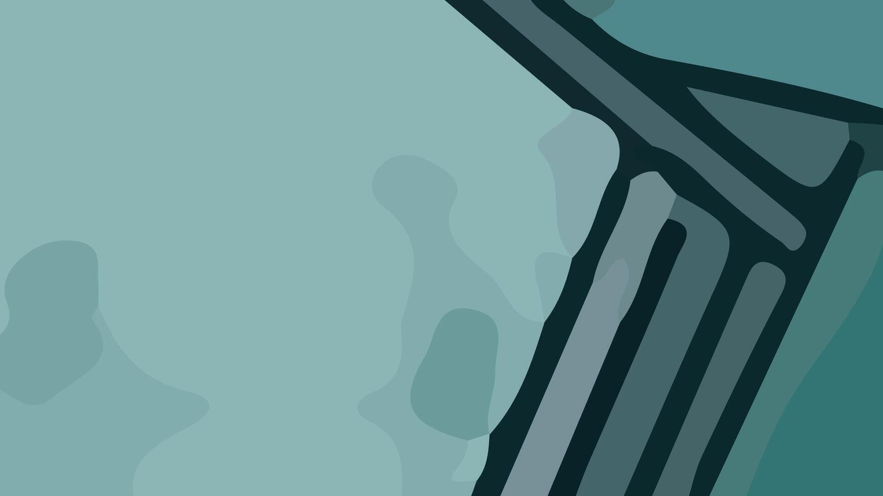 Aesthetic abstract composition with much unique combination of shapes and green colors vector