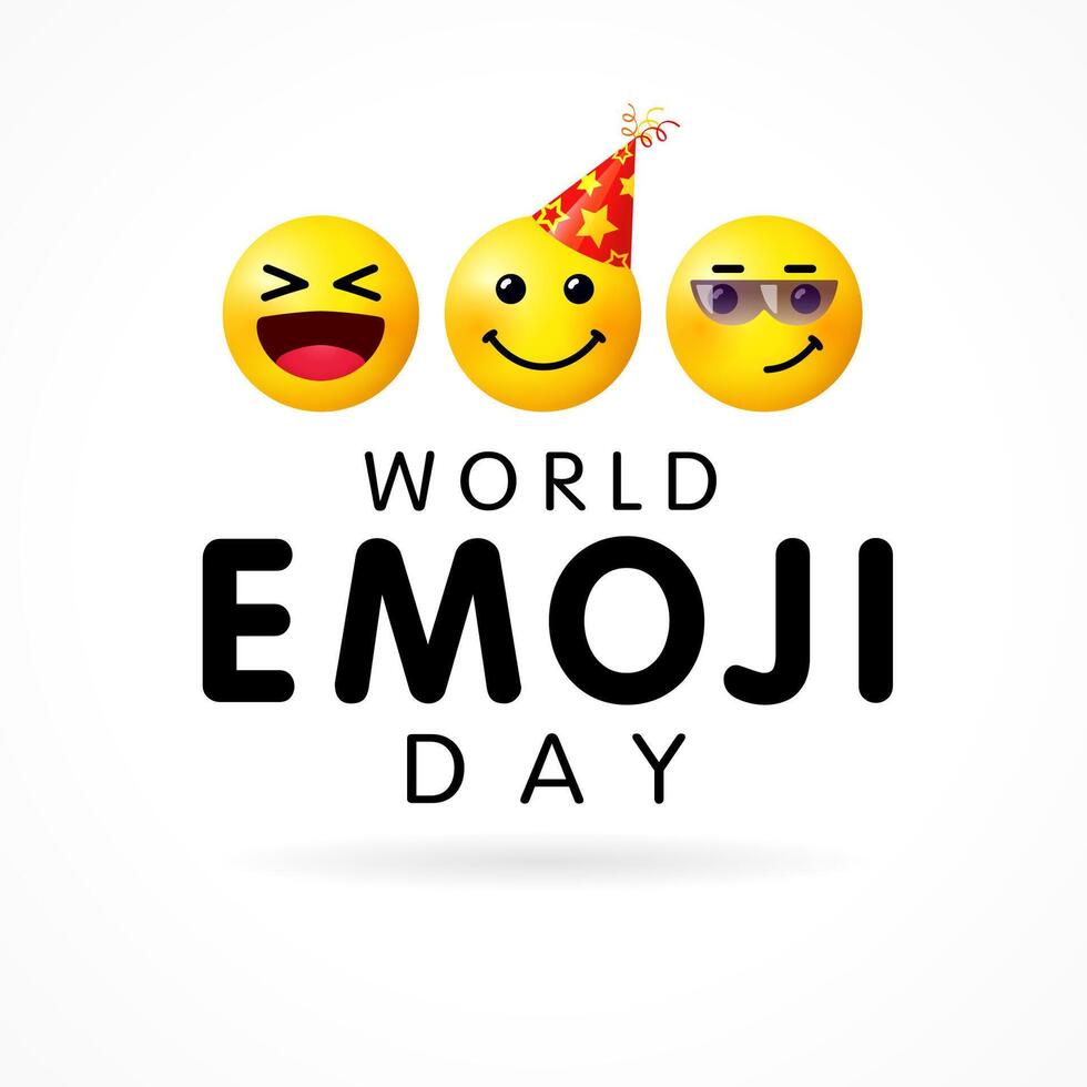 World Emoji Day digital illustration. Social network poster. Web banner vector