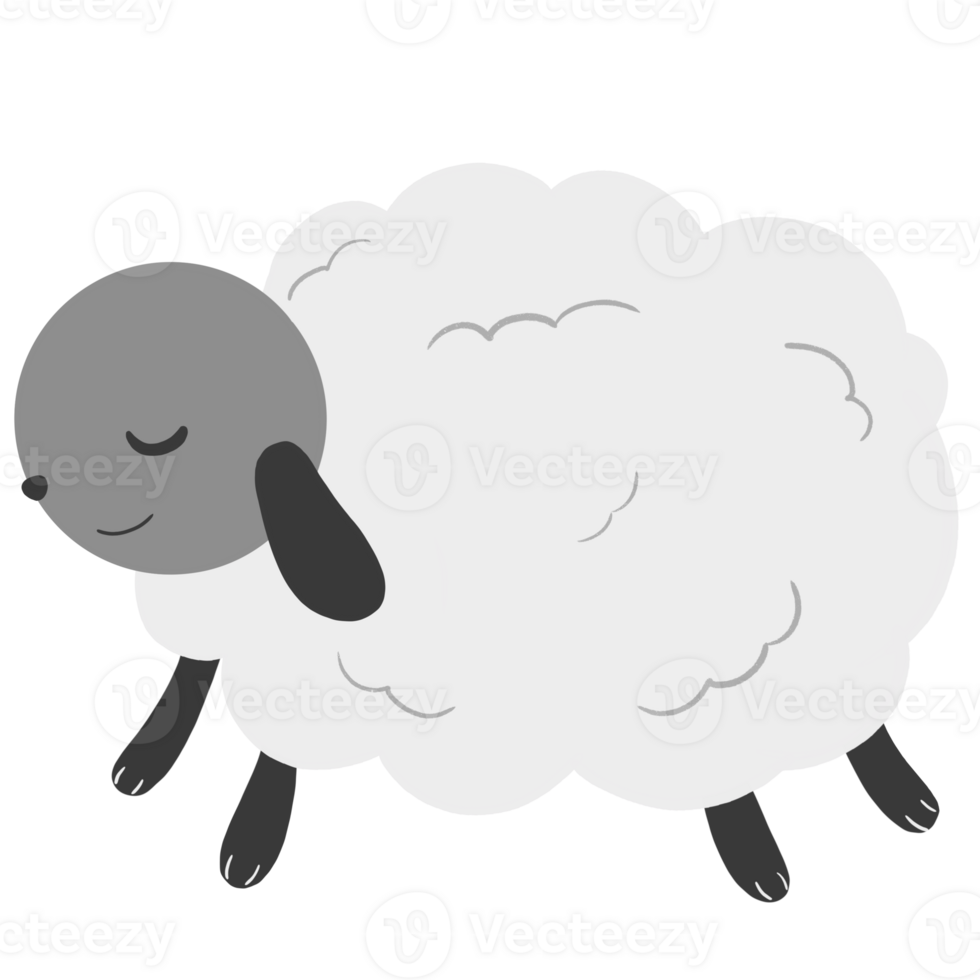 a sheep sleeping on a transparent background png