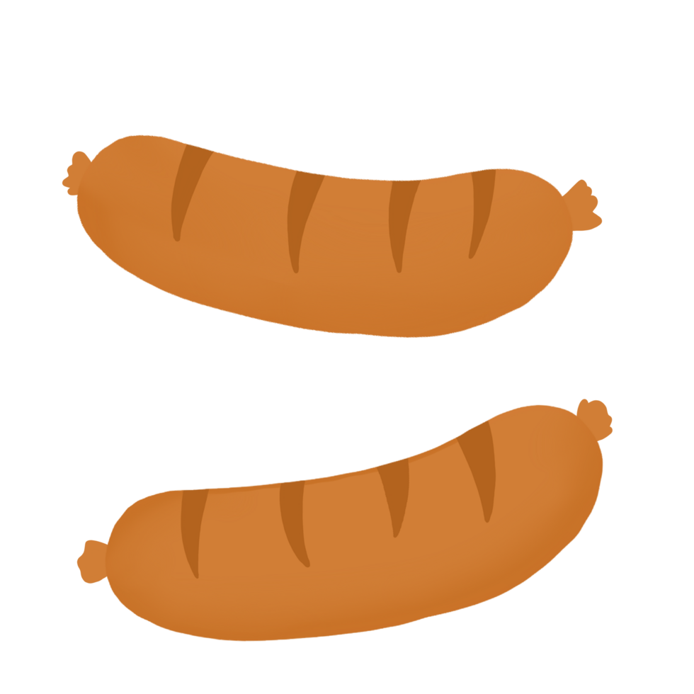 two sausages on a transparent background png