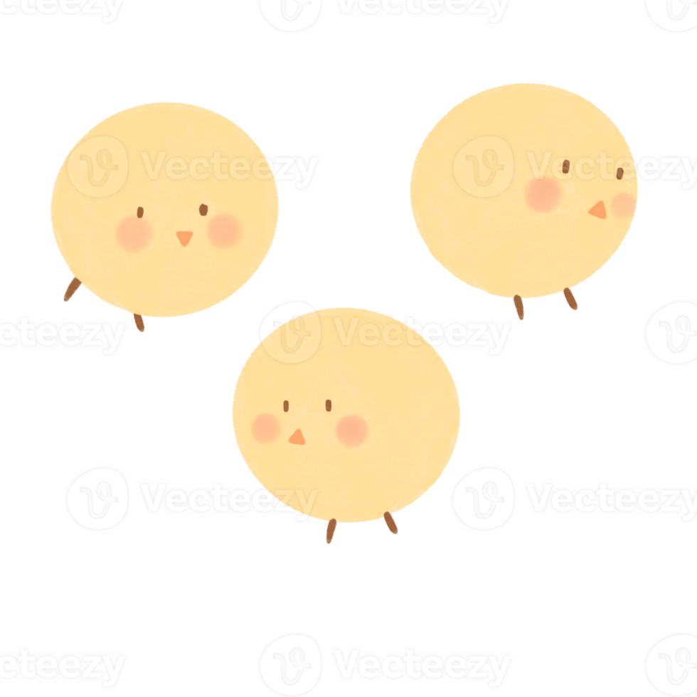 three little yellow eggs on a transparent background png