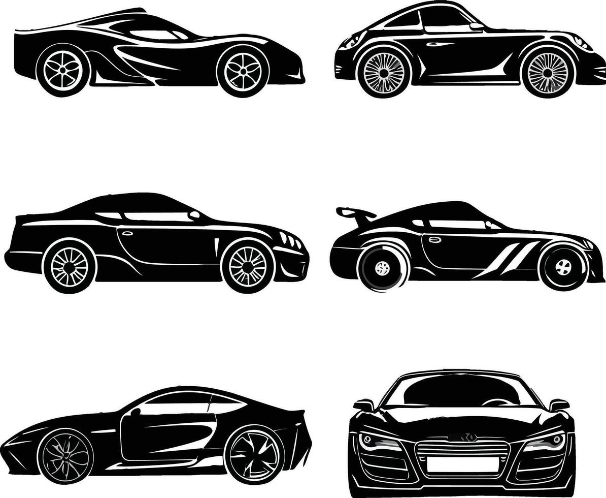 Set of cars icons isolated on white background. Design elements for logo, label, emblem, sign, badge vector