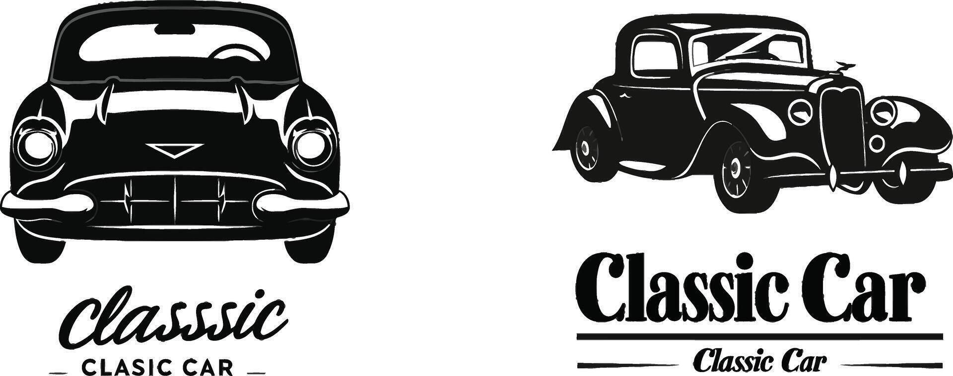 Classic car illustration, Classic Car Logo Badge vector