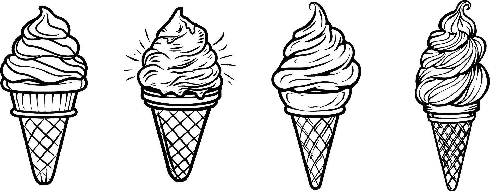 Illustration of Chocolate Chip Ice Cream Sorbet vector