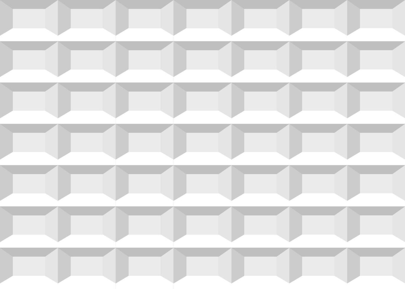 White seamless geometric 3d pattern. Wall repeatable structure construction background. Decorative tile endless tile texture vector