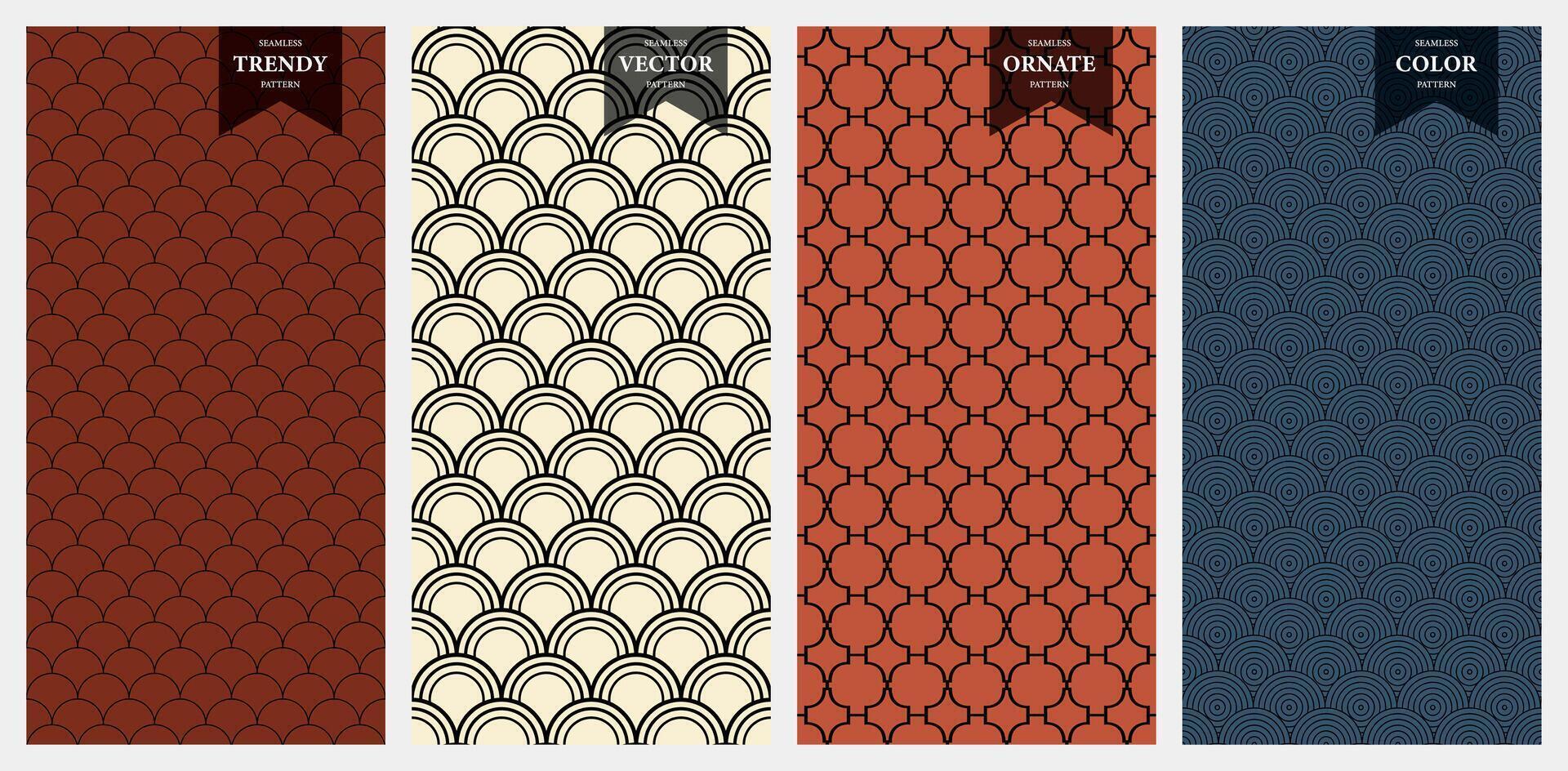 seamless geometric ornamental patterns - elegant japanece design. Color trendy backgrounds. Textile endless prints vector