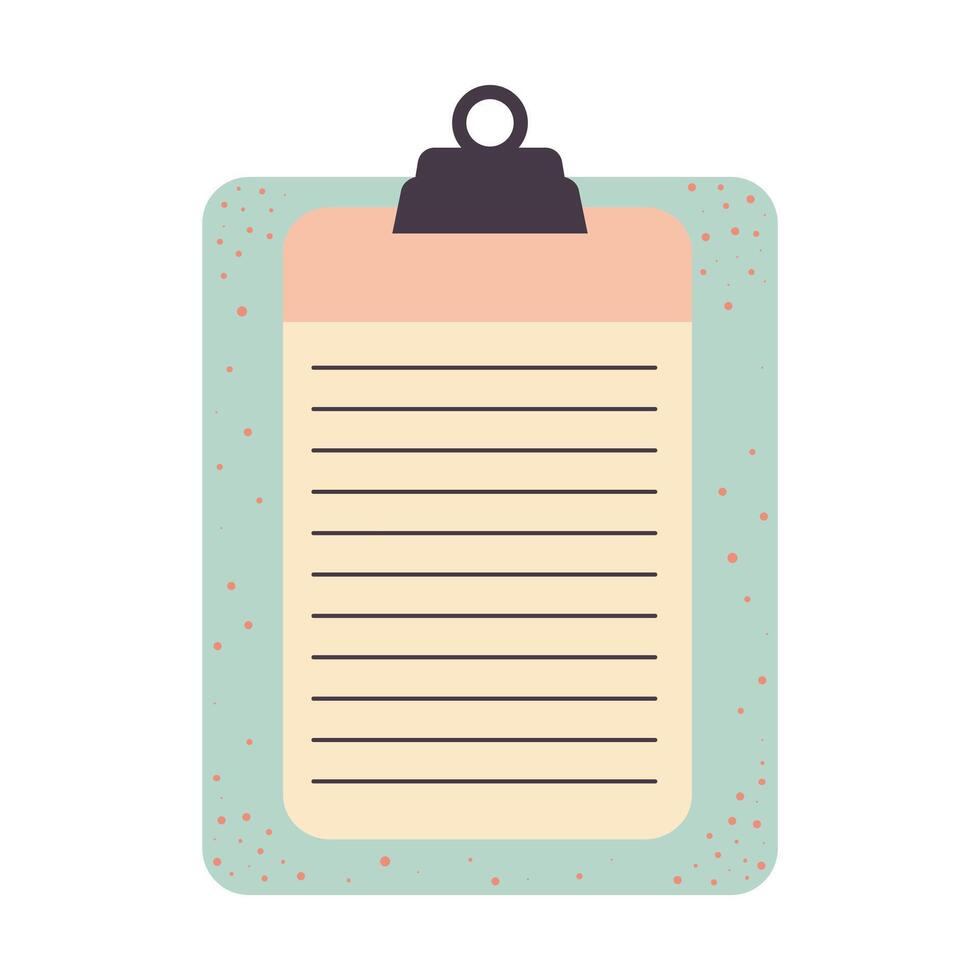 Memo notepad with pin. Cute lined notebook template for notes. vector