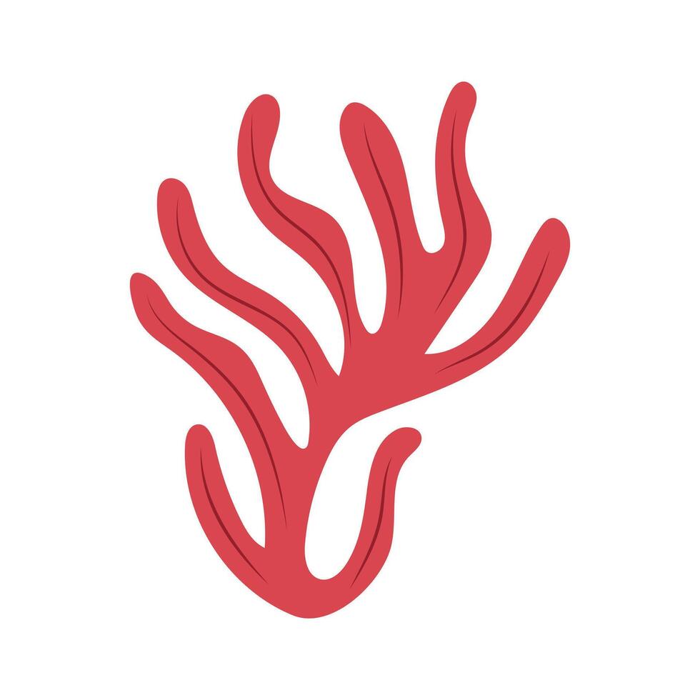 Algae. Underwater life. Coral. Abstract Seaweed Shape. Aesthetic Element. vector
