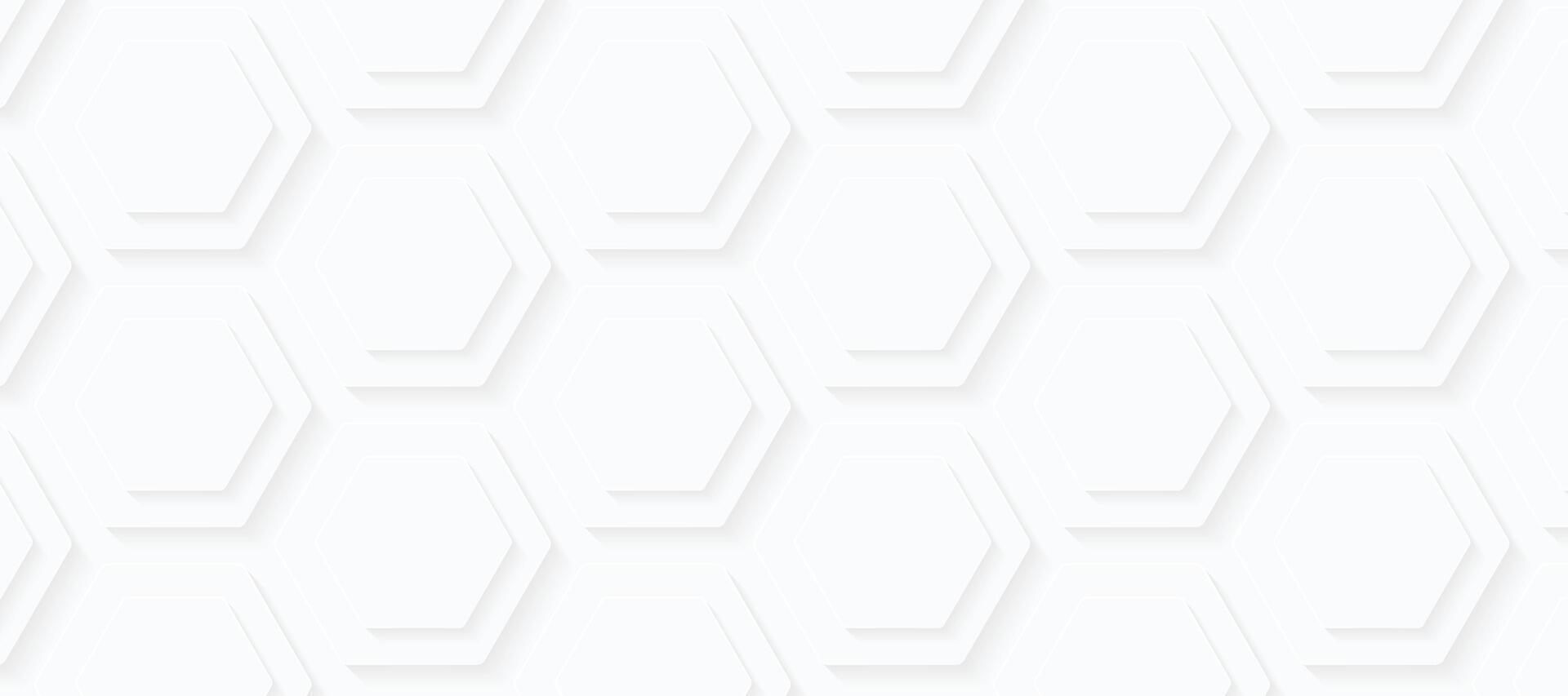 Hexagonal abstract white background. Modern minimalist hexagonal geometric background vector