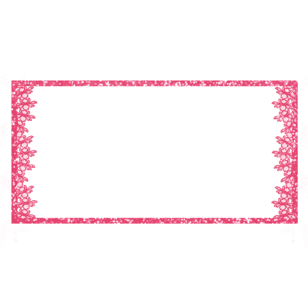Decorative Pink Rectangle Frame on a Transparent Background png