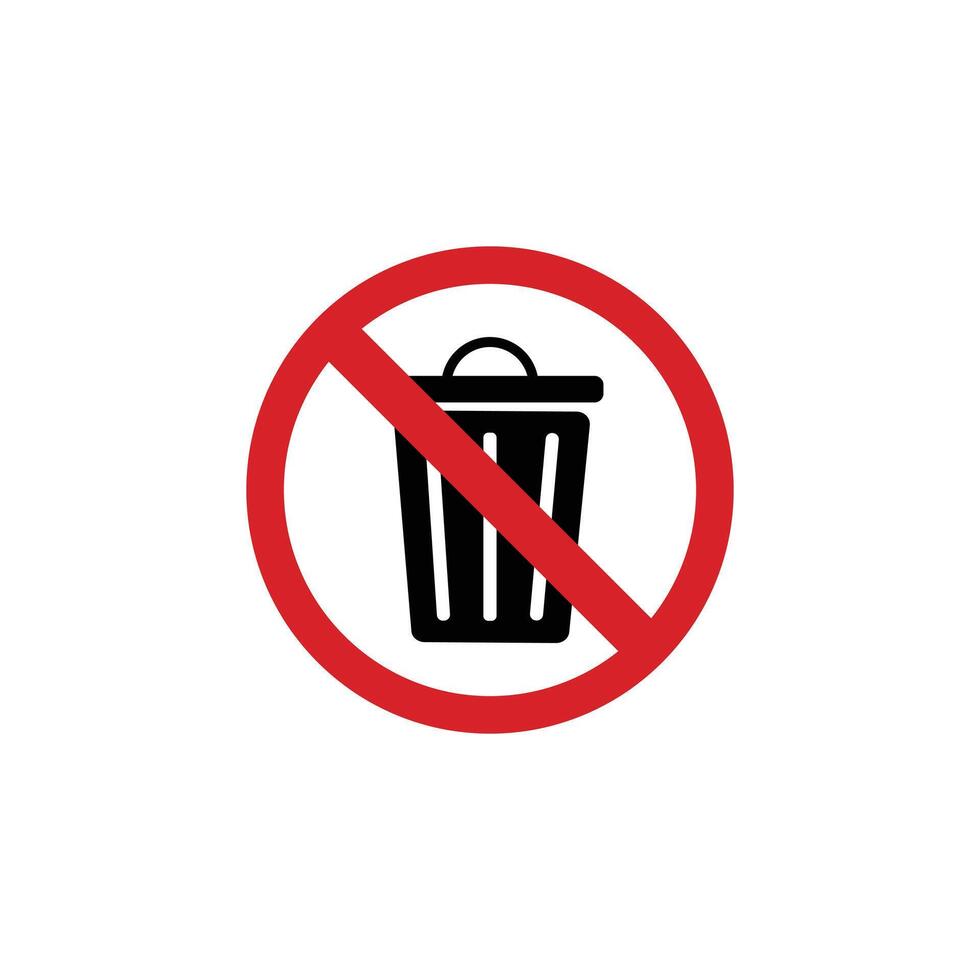 No trash can sign. Dont throw trash vector