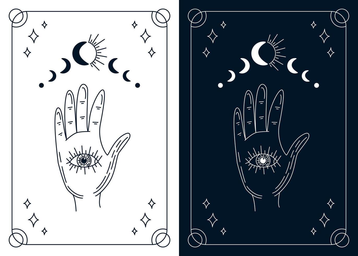 WebTarot cards split set - esoteric mystical deck vector
