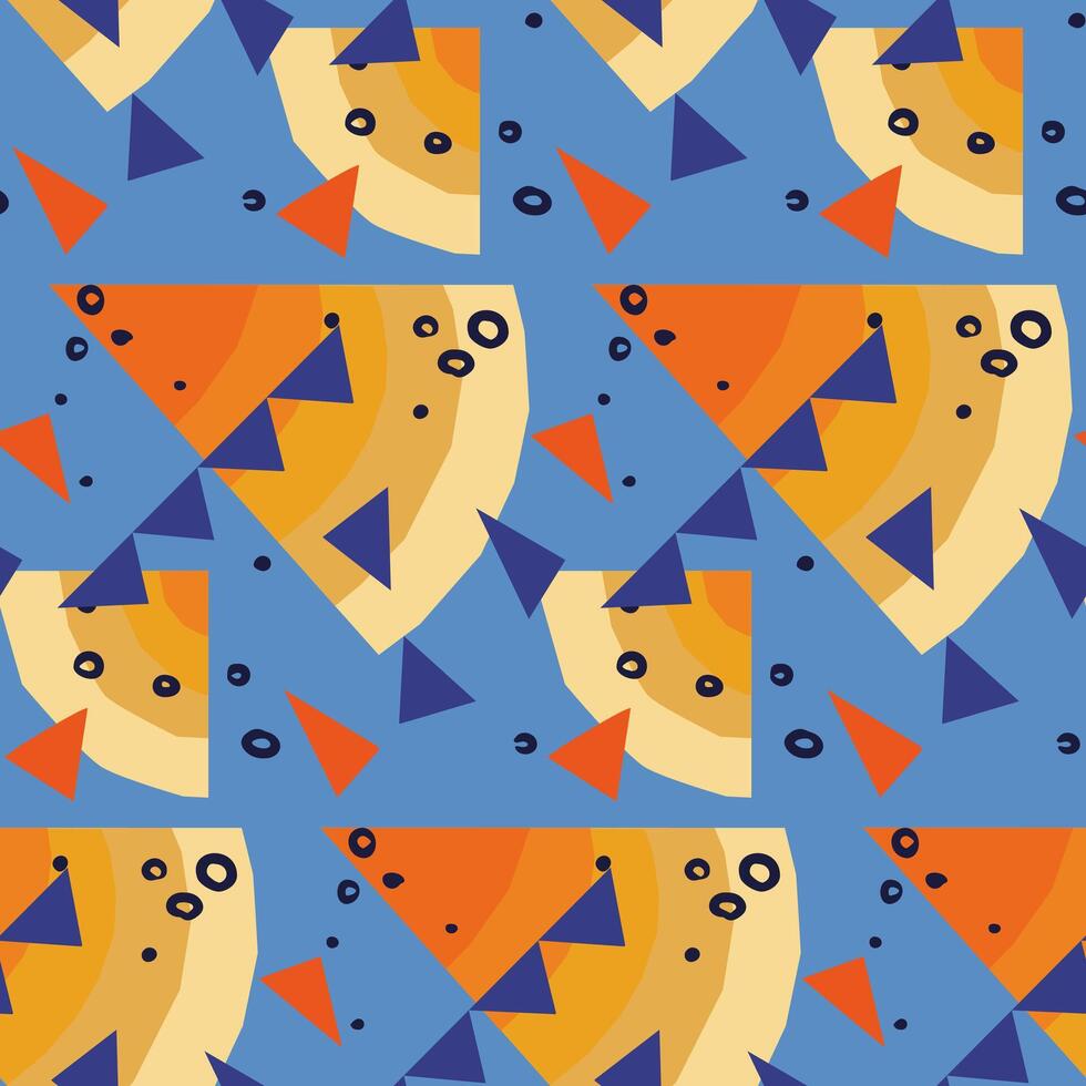 Abstract seamless pattern with radiant shapes vector