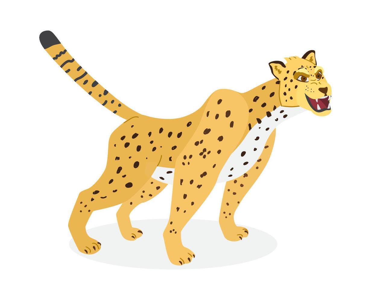 Jaguar Character Design Cartoon Illustration. Strong And Scary Predator Growls. Isolated On White.Jaguar Character Design Cartoon Illustration. Strong And Scary Predator Growls. Isolated On White. vector