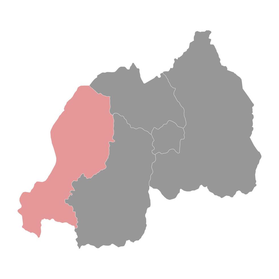 Western Province map, administrative division of Rwanda. illustration. vector