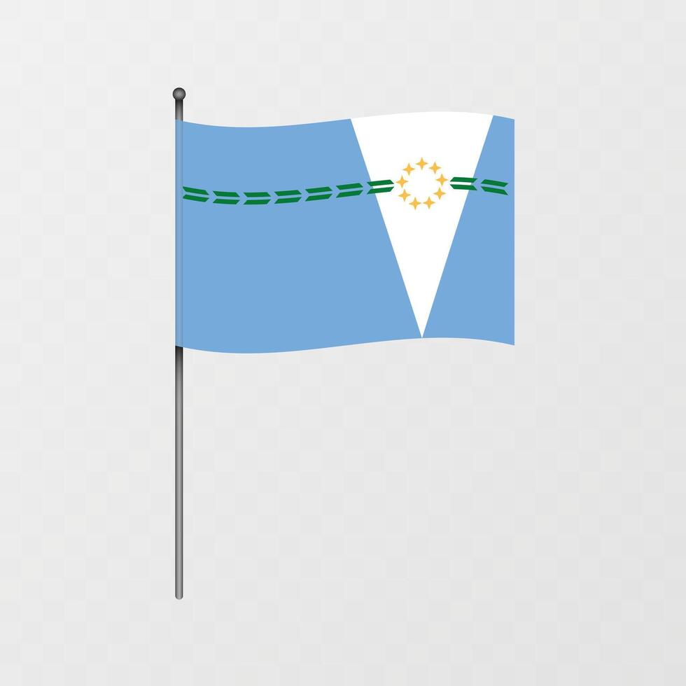Formosa region flag on flagpole. illustration. vector