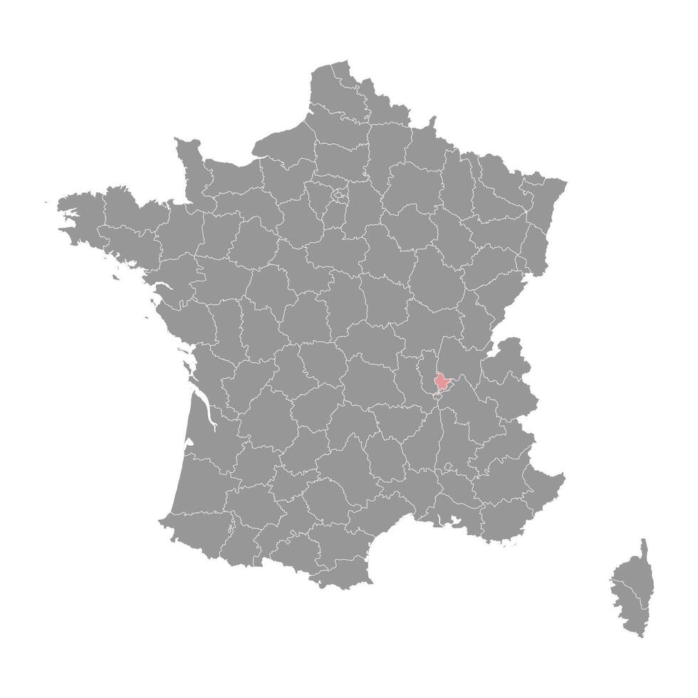 Metropolis of Lyon map, administrative division of France. illustration. vector