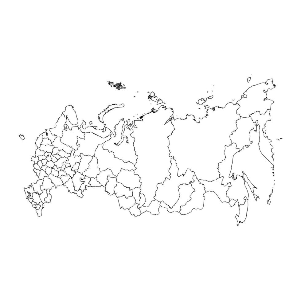 Russia map administrative divisions. illustration. vector