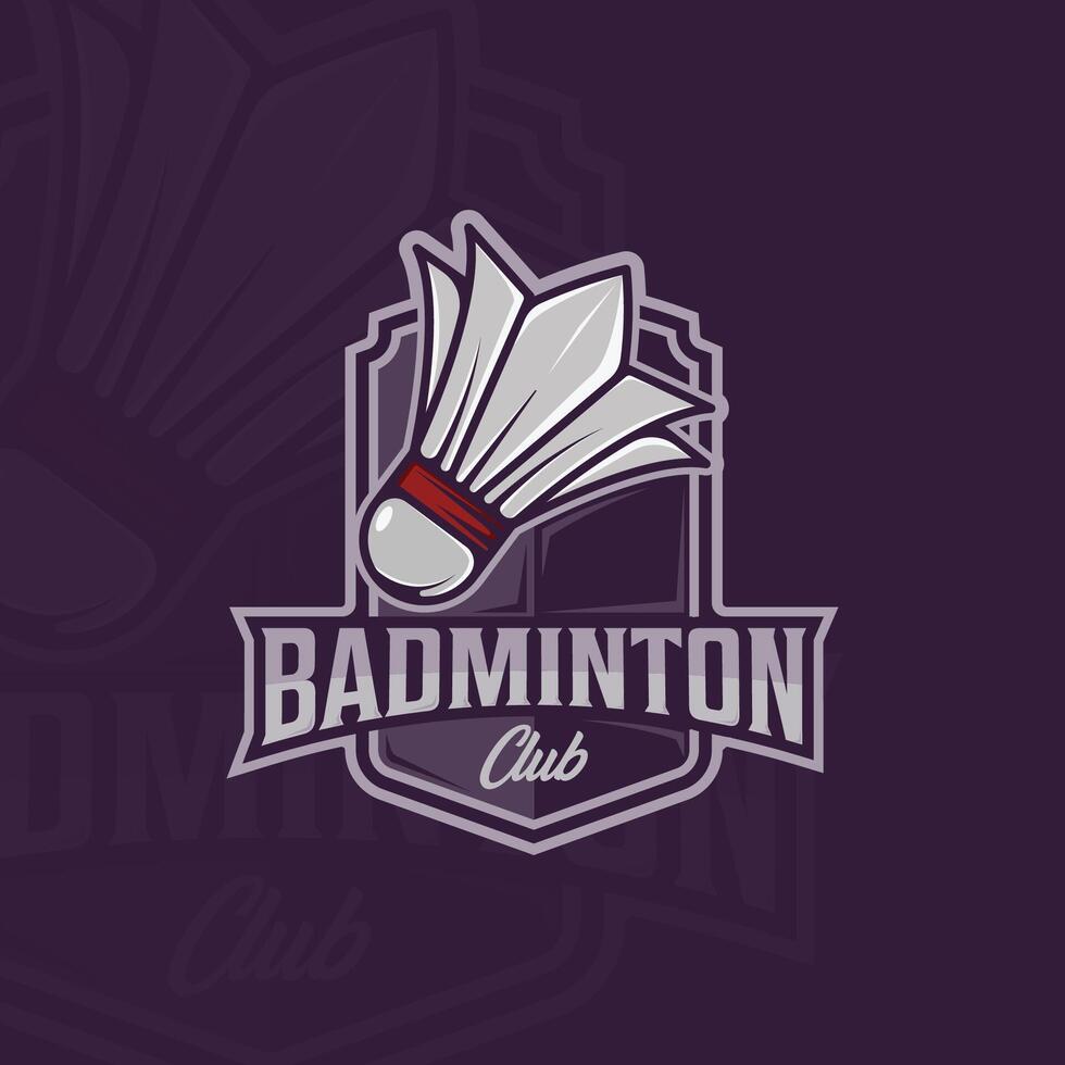 shuttlecock of badminton emblem logo illustration template icon graphic design. sport sign and symbol for club or academy or tournament with badge modern style concept vector