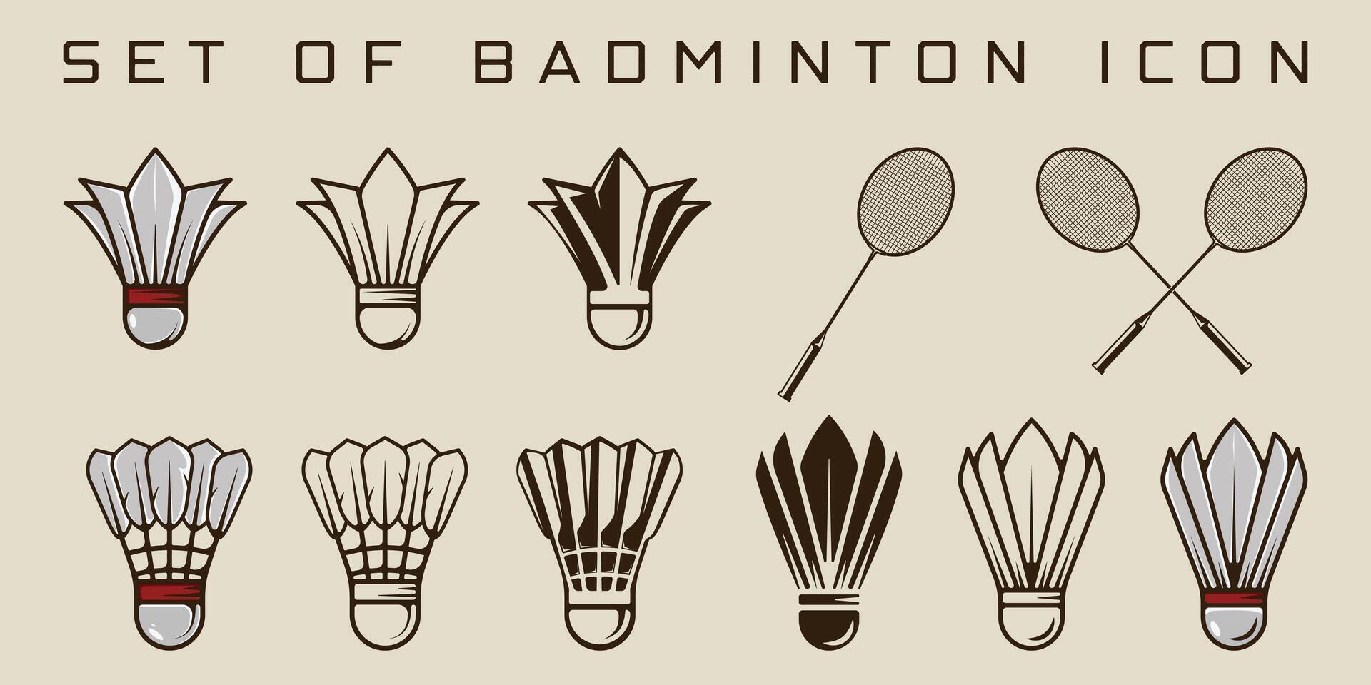 set of icon badminton illustration template graphic design. bundle collection of various sport shuttlecock sign or symbol for tournament or club academy concept vector