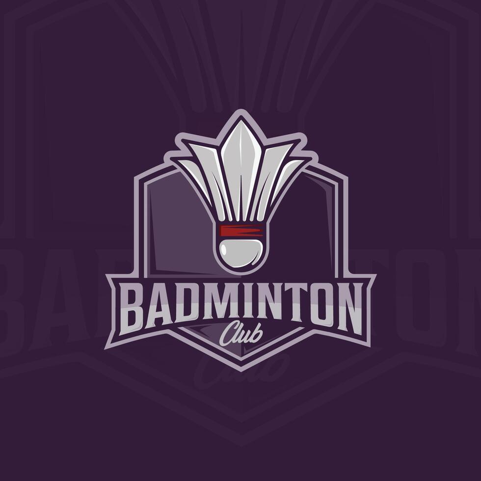 shuttlecock of badminton emblem logo illustration template icon graphic design. sport sign and symbol for club or academy or tournament with badge modern style concept vector