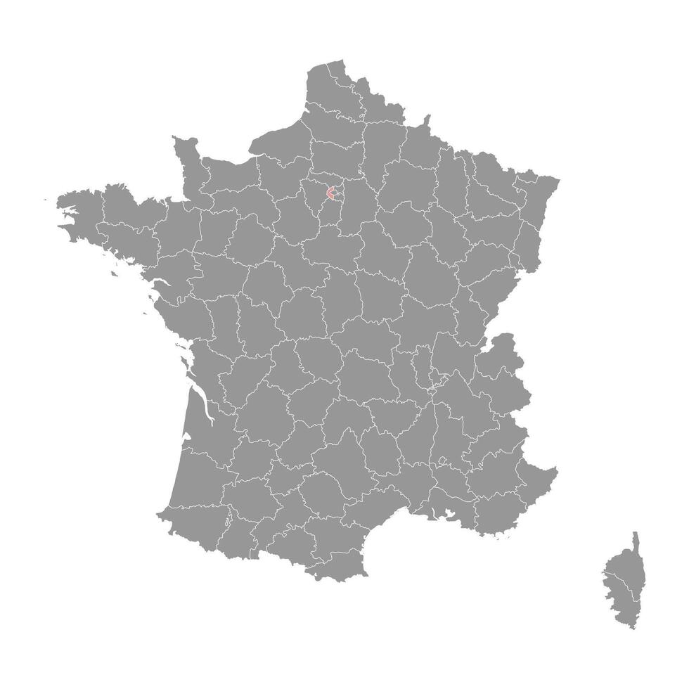 Hauts de Seine department map, administrative division of France. illustration. vector