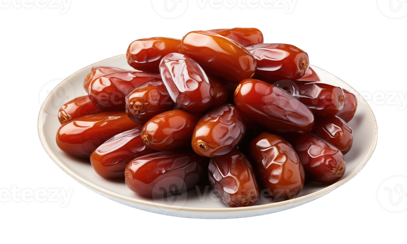Dates in plate ramadan month concept transparent background png