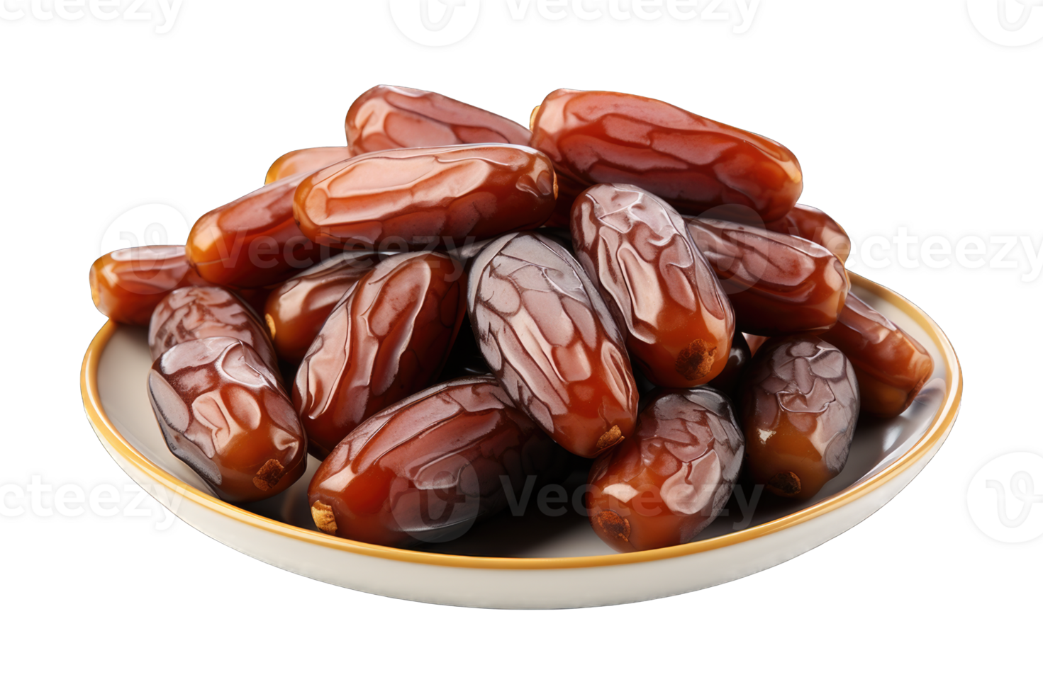 Dates in plate ramadan month iftar concept transparent background cutout png