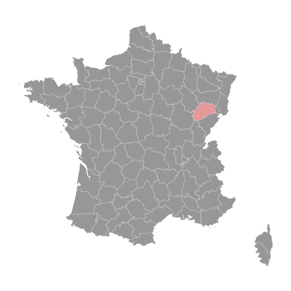 Haute Saone department map, administrative division of France. illustration. vector
