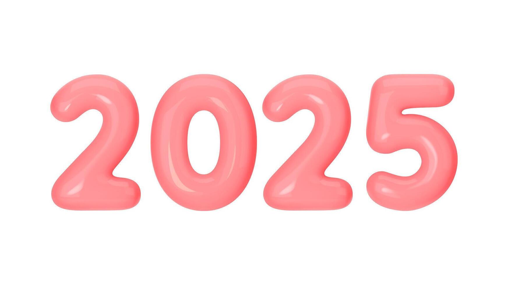Happy New Year 2025 - 3D Render with Vibrant pink Balloons. Illustration for Sale vector