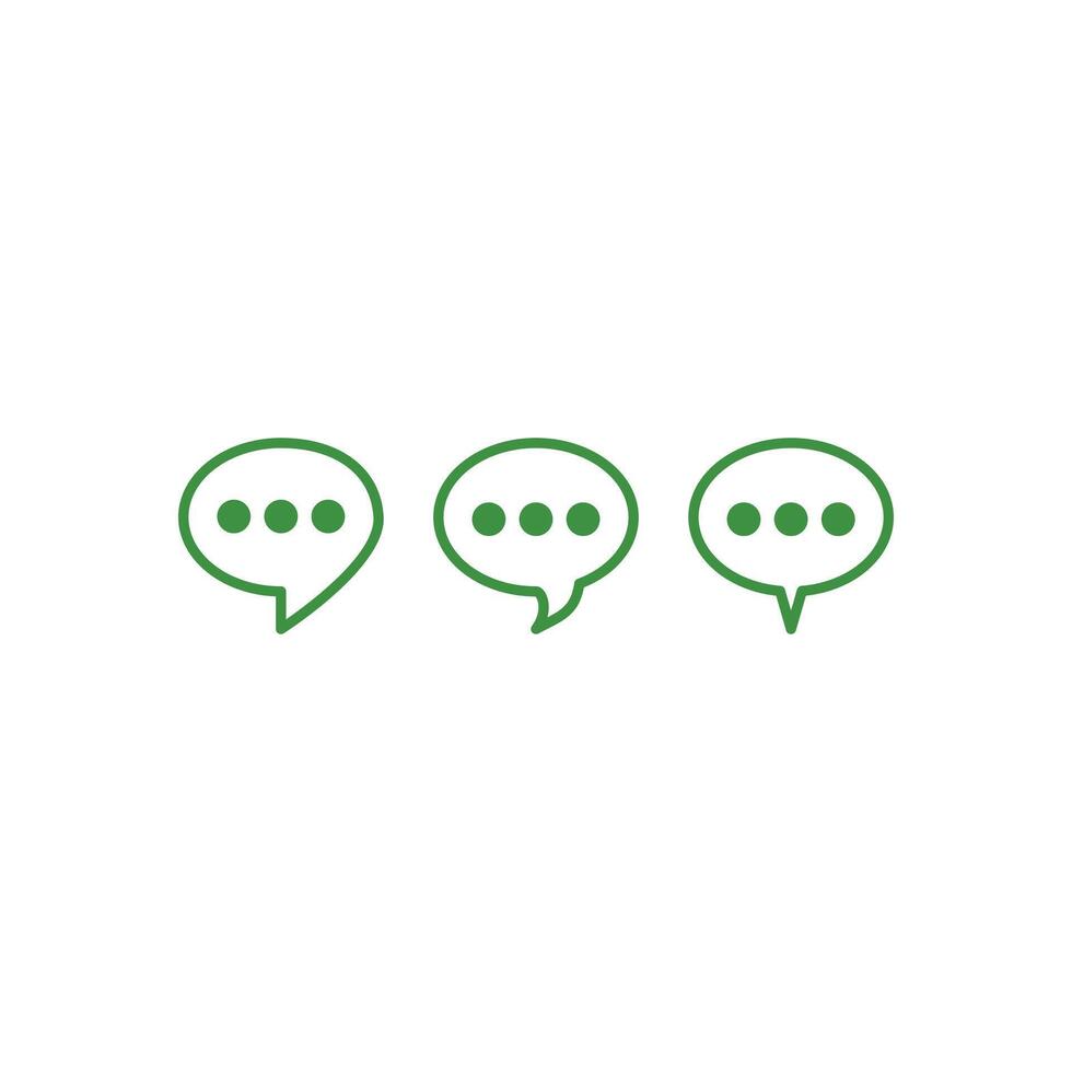 Speech bubble icon. Chat symbol. Flat design style eps10. green chat bubble collection illustration. Design illustration element with comic design themes, clouds and speech bubbles vector