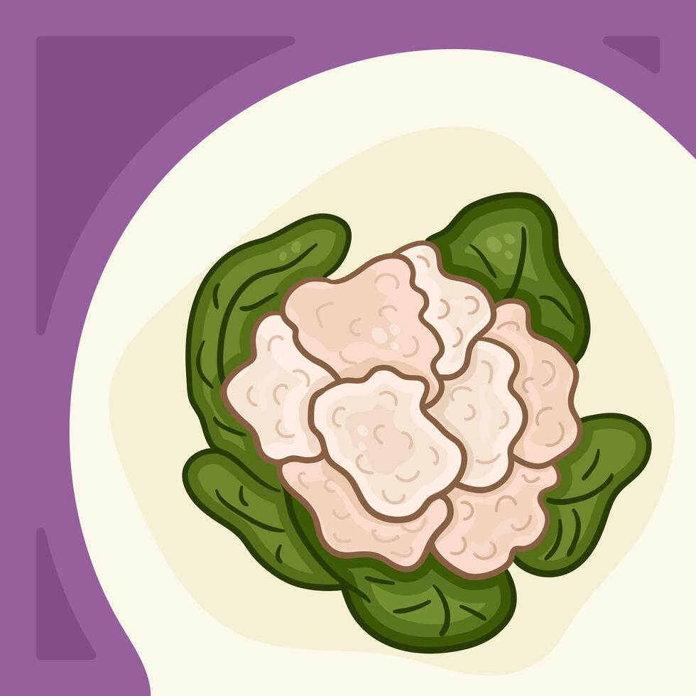 Cauliflower square templates for social media posts. Design for kale day, healthy food health day. Green, purple Liquid stains with transparency. Post design template for harvest, vegetables. vector