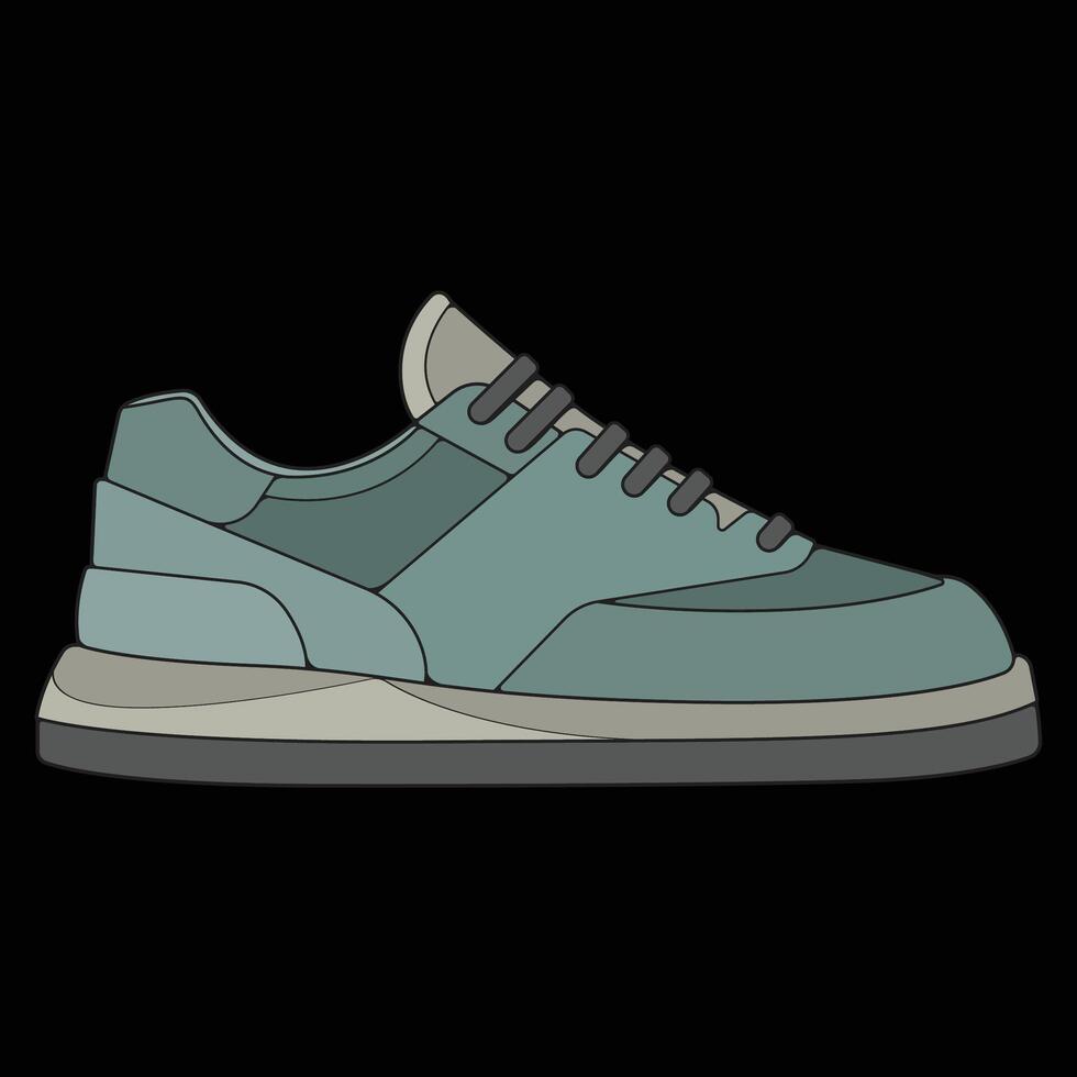 sneakers shoes for training, sneakers shoe illustration. Sneakers color full. vector
