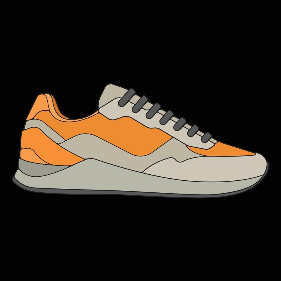 sneakers shoes for training, sneakers shoe illustration. Sneakers color full. vector