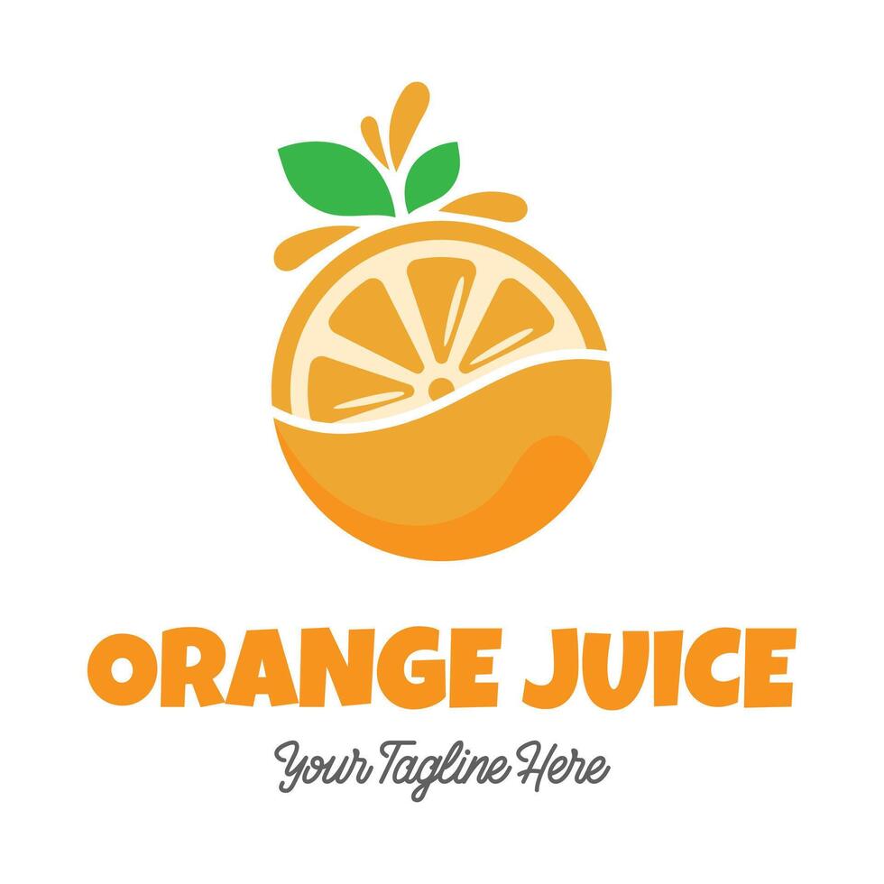 Fresh orange juice logo template design . Business logo for lemon juice, squeezed citrus, smoothies or lemonade. vector