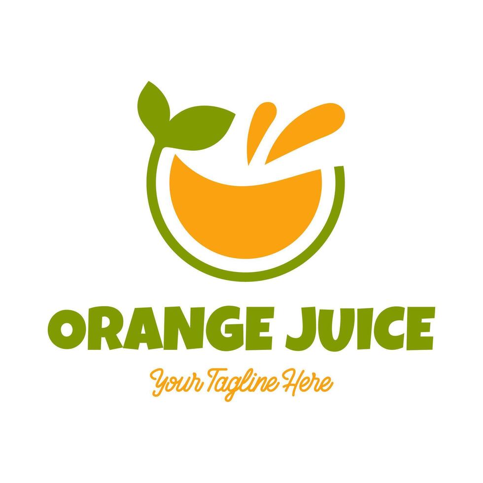 Fresh orange juice logo template design . Business logo for lemon juice, squeezed citrus, smoothies or lemonade. vector