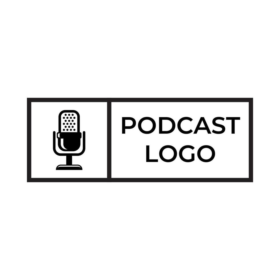Podcast or Radio Logo design using Microphone icon vector