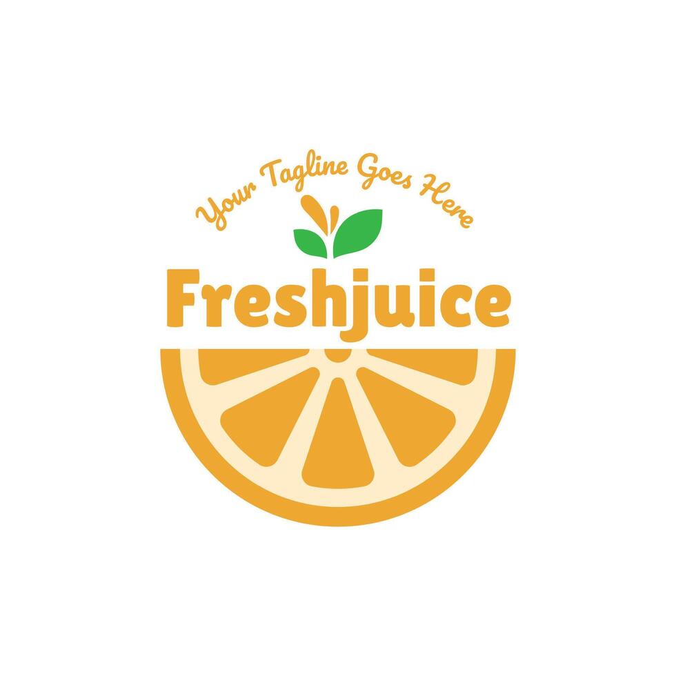 Fresh orange juice logo template design . Business logo for lemon juice, squeezed citrus, smoothies or lemonade. vector