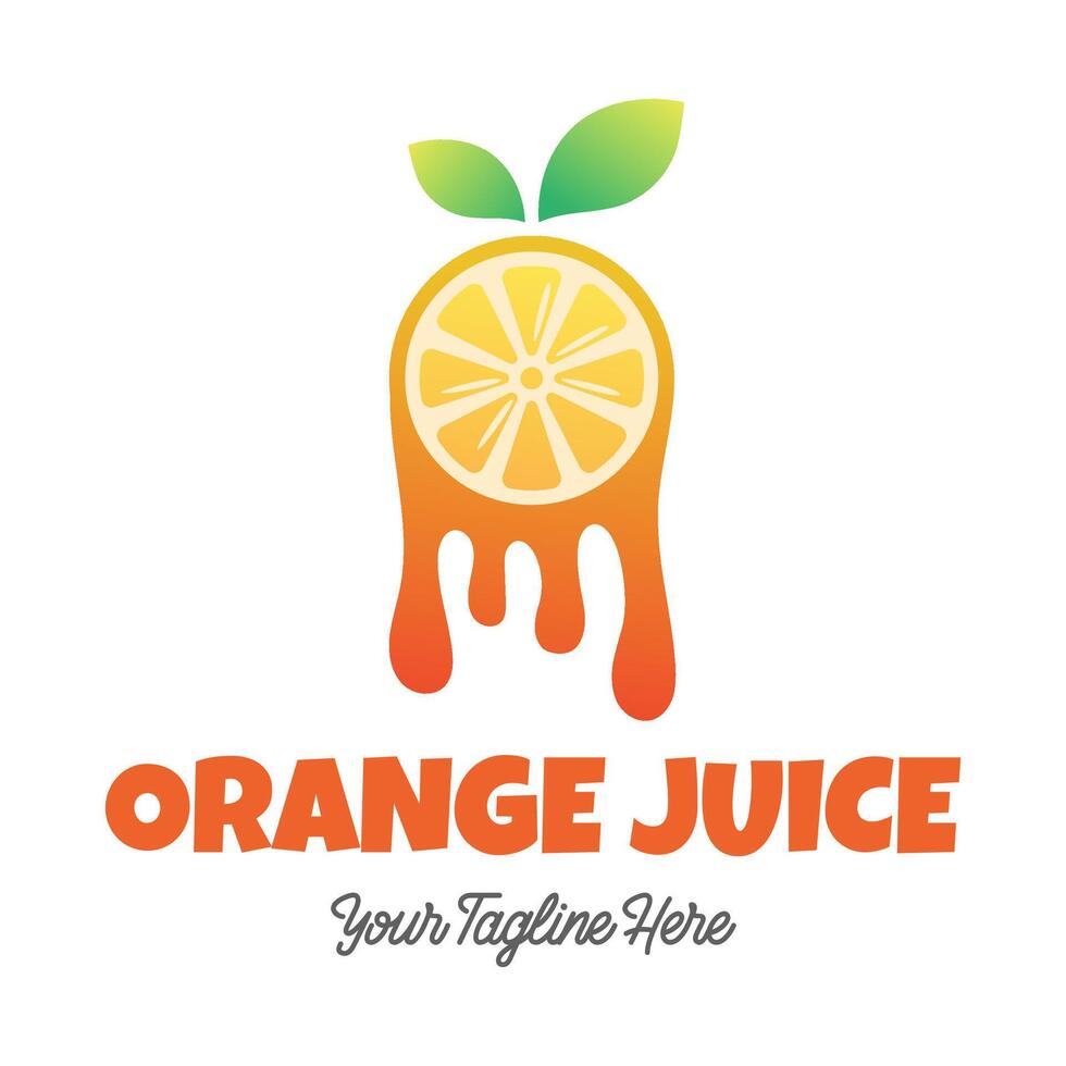 Fresh orange juice logo template design . Business logo for lemon juice, squeezed citrus, smoothies or lemonade. vector