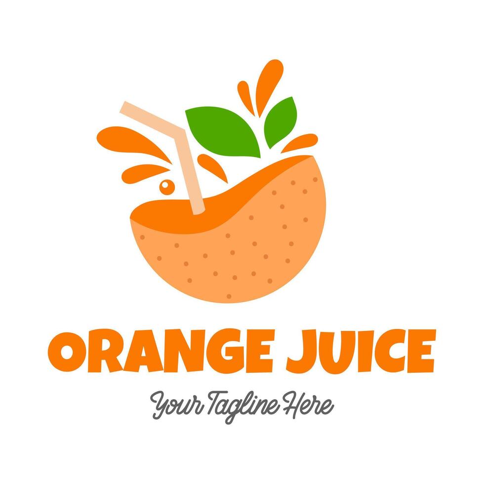 Fresh orange juice logo template design . Business logo for lemon juice, squeezed citrus, smoothies or lemonade. vector