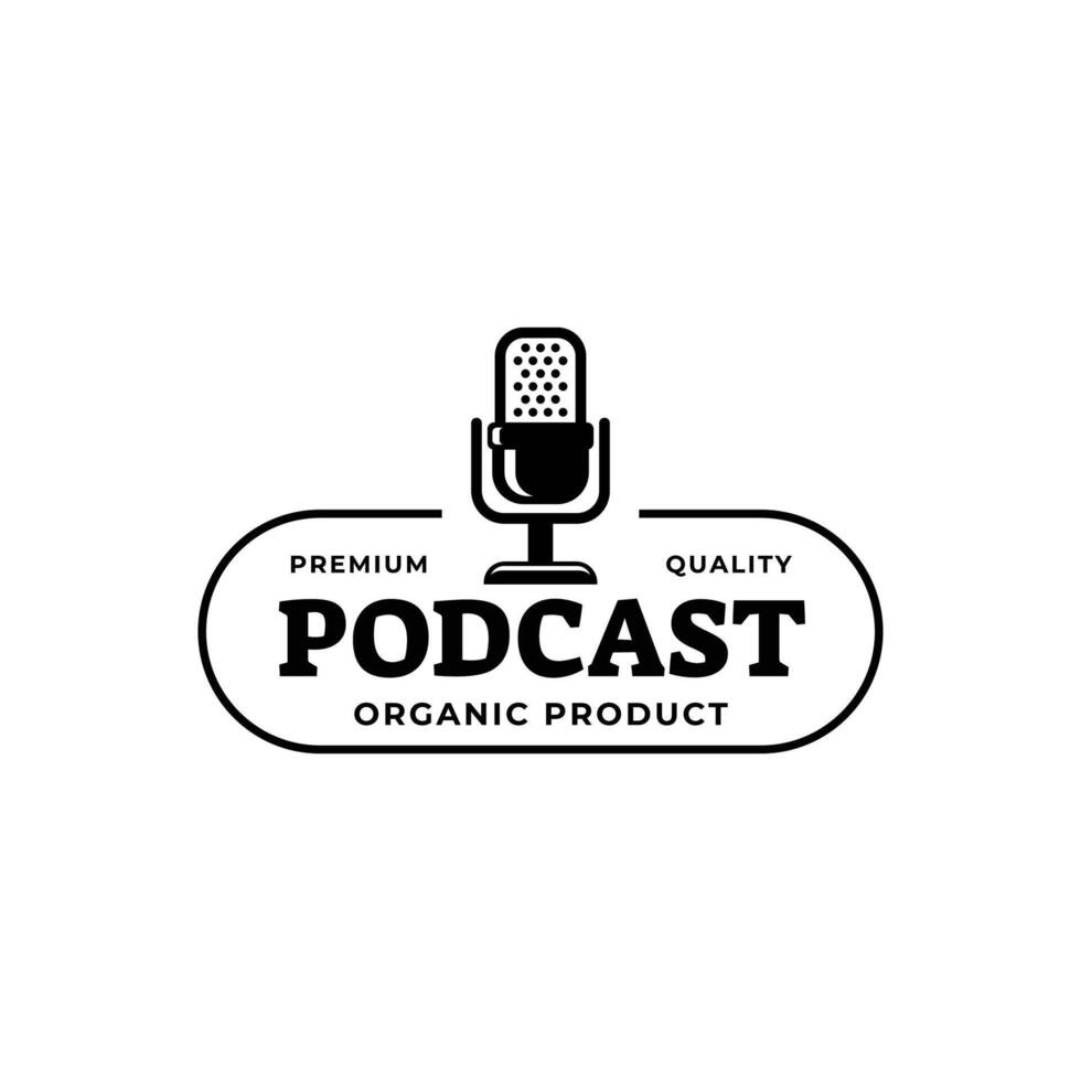 Podcast or Radio Logo design using Microphone icon vector