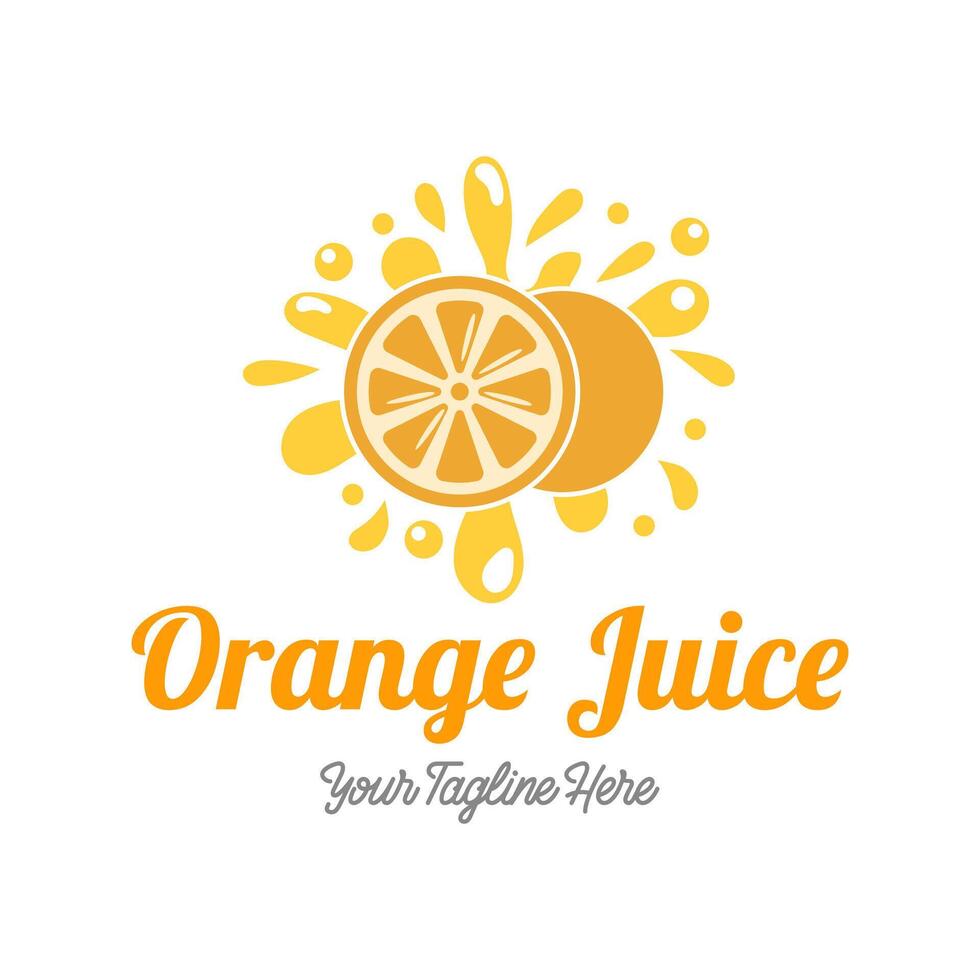 Fresh orange juice logo template design . Business logo for lemon juice, squeezed citrus, smoothies or lemonade. vector