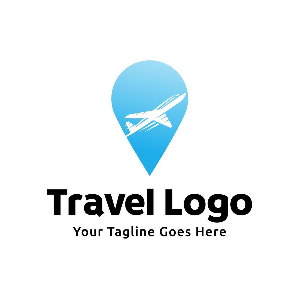 Pin map illustration for travel icon logo design vector