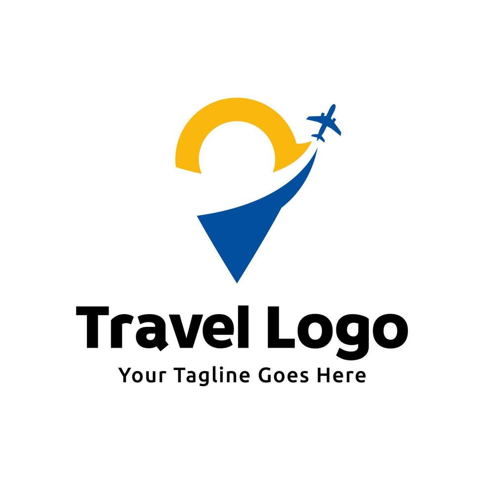 Pin map illustration for travel icon logo design vector
