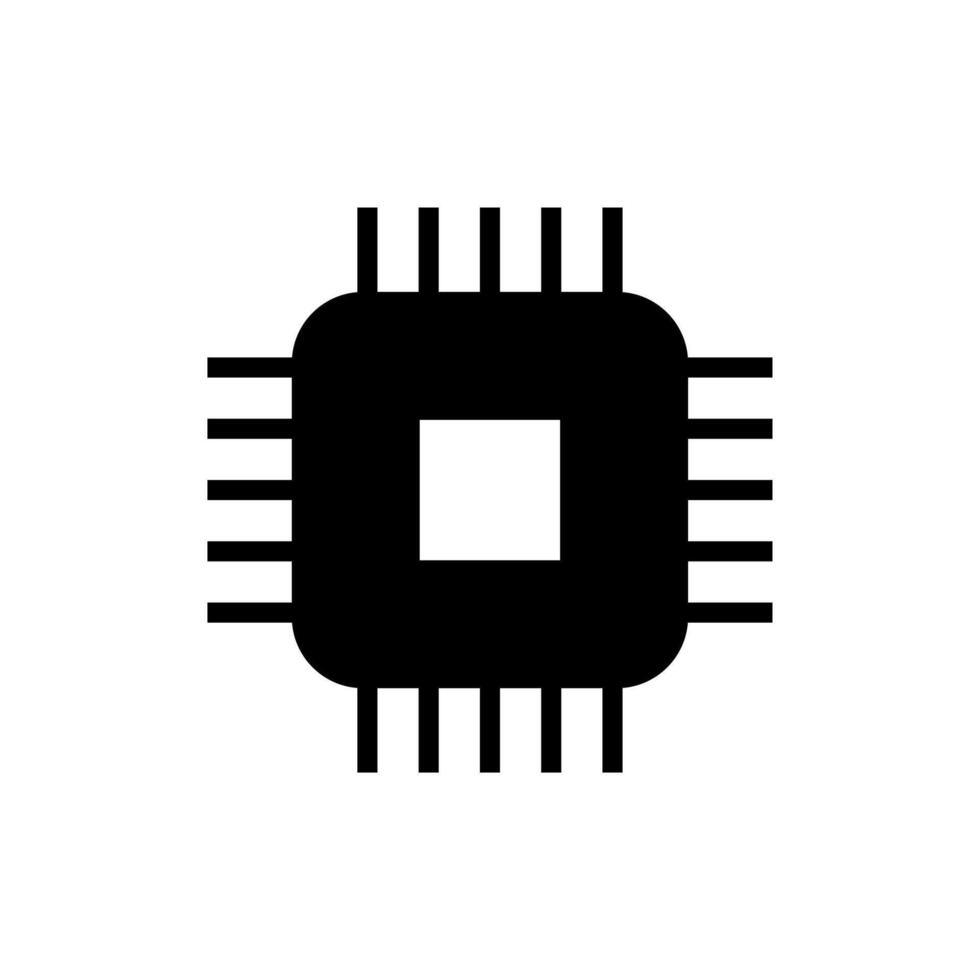 Processor logo icon. Processor circuit vector