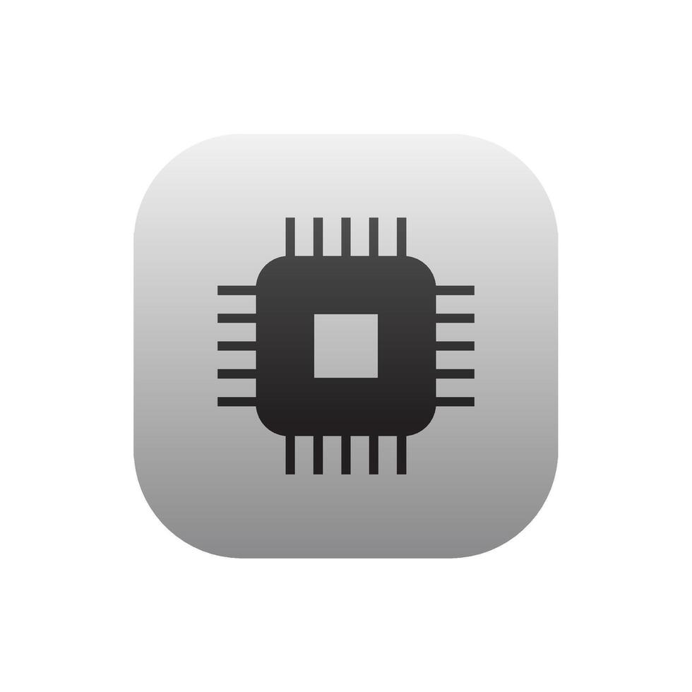 Processor logo icon. Processor circuit vector